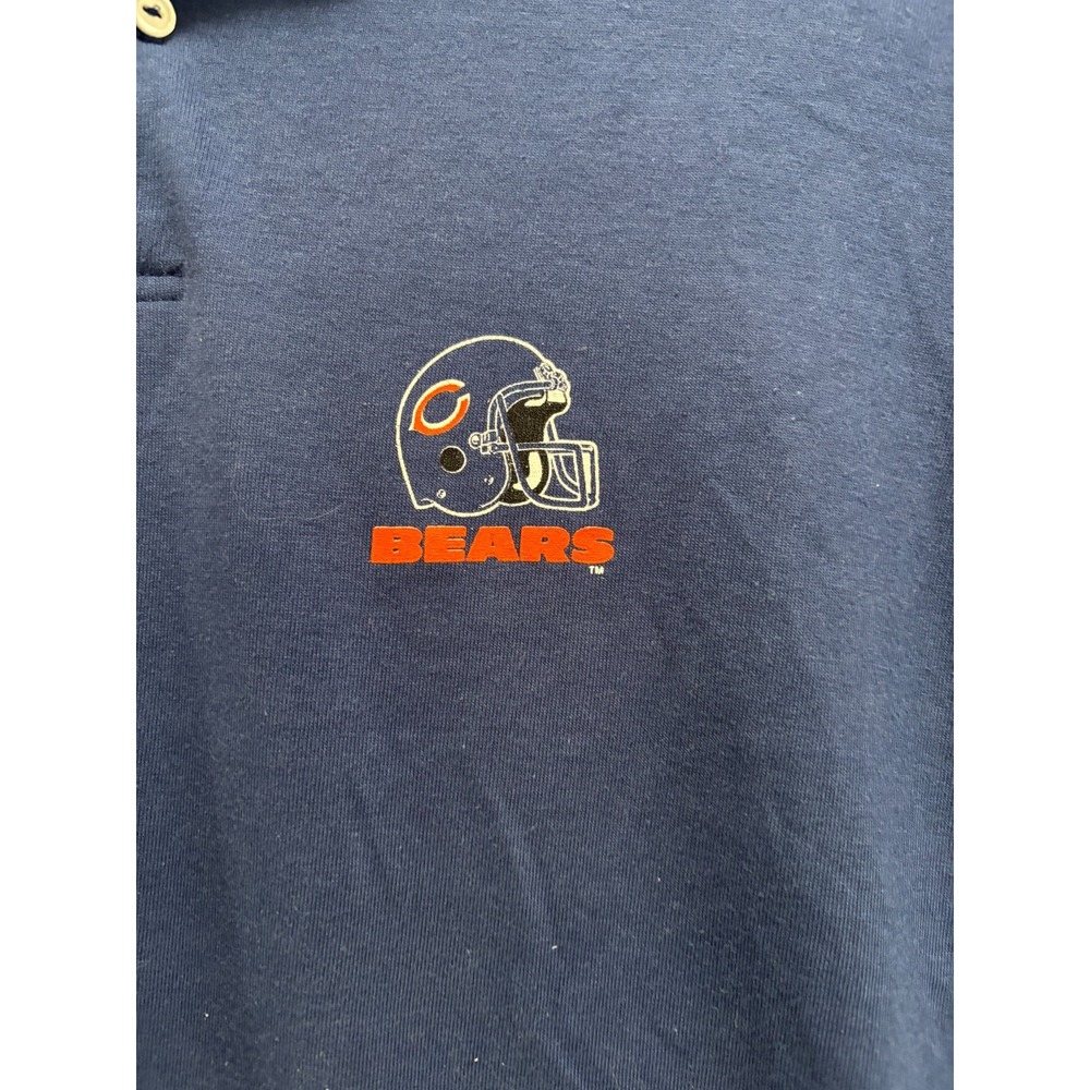 Chicago Bears NFL Polo Shirt Mens Navy Blue Walter Payton Era Large Vintage 80s